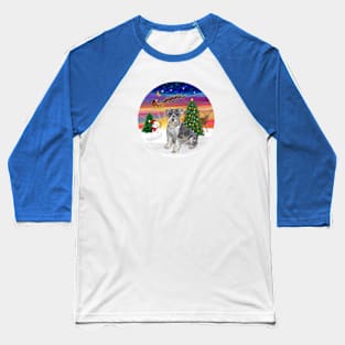 Santa Takes Off into the Sunset while his Schnauzer Watches Baseball T-Shirt
